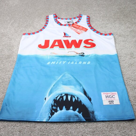 Jaws Basketball Jersey NWT Mens 2XL XXL Headgear Classics 1975 Shark Movie HGC - Picture 2 of 16